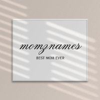 Personalized Best Mom Ever Calligraphy Name
