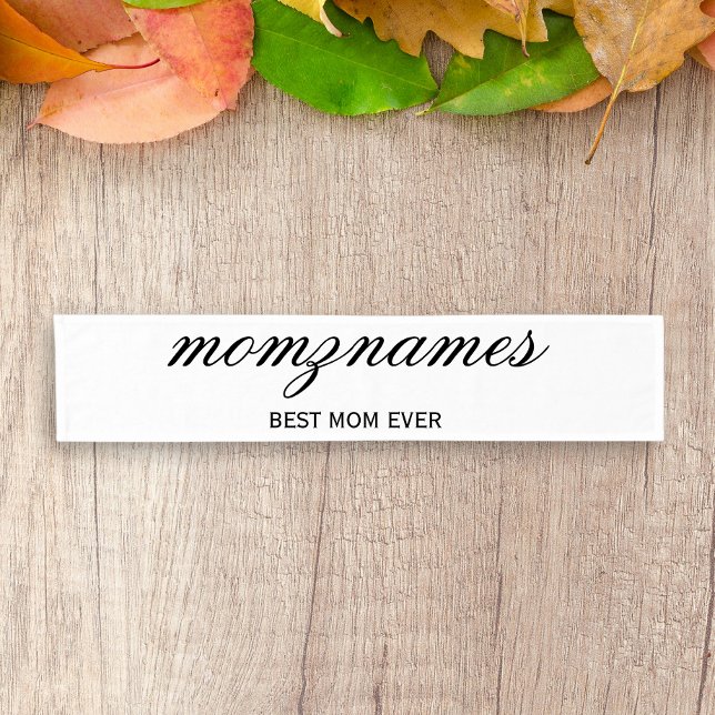 Personalized Best Mom Ever Calligraphy Name Short Table Runner (Creator Uploaded)