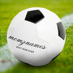 Personalized Best Mom Ever Calligraphy Name Soccer Ball