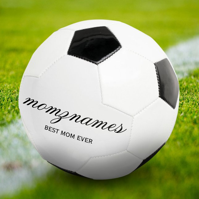 Personalized Best Mom Ever Calligraphy Name Soccer Ball (Creator Uploaded)