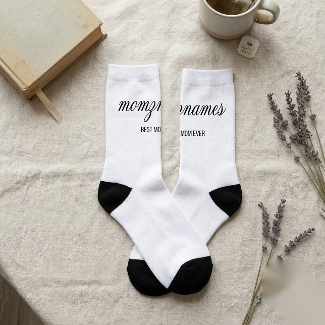 Personalized Best Mom Ever Calligraphy Name Socks (Creator Uploaded)