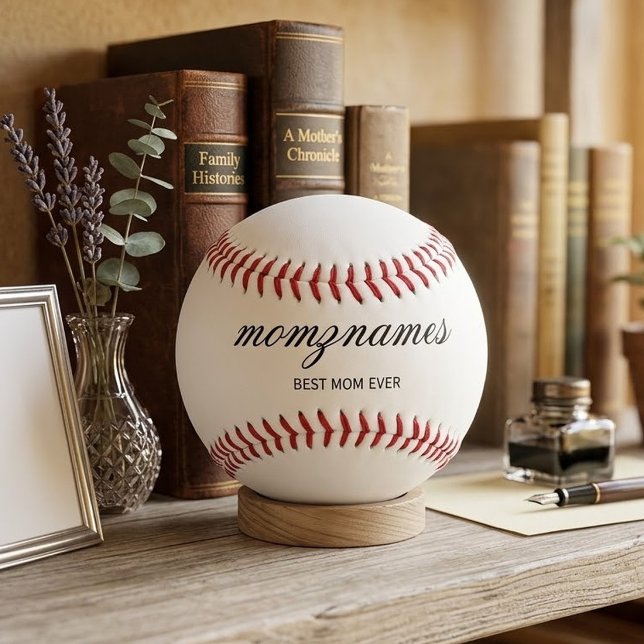 Personalized Best Mom Ever Calligraphy Name Softball (Creator Uploaded)