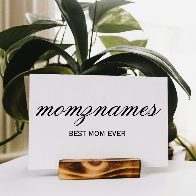 Personalized Best Mom Ever Calligraphy Name Table Number (Creator Uploaded)