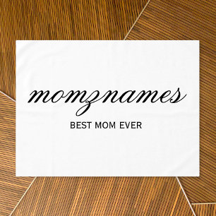 Personalized Best Mom Ever Calligraphy Name Tablecloth