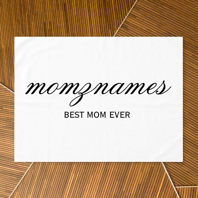 Personalized Best Mom Ever Calligraphy Name Tablecloth (Creator Uploaded)
