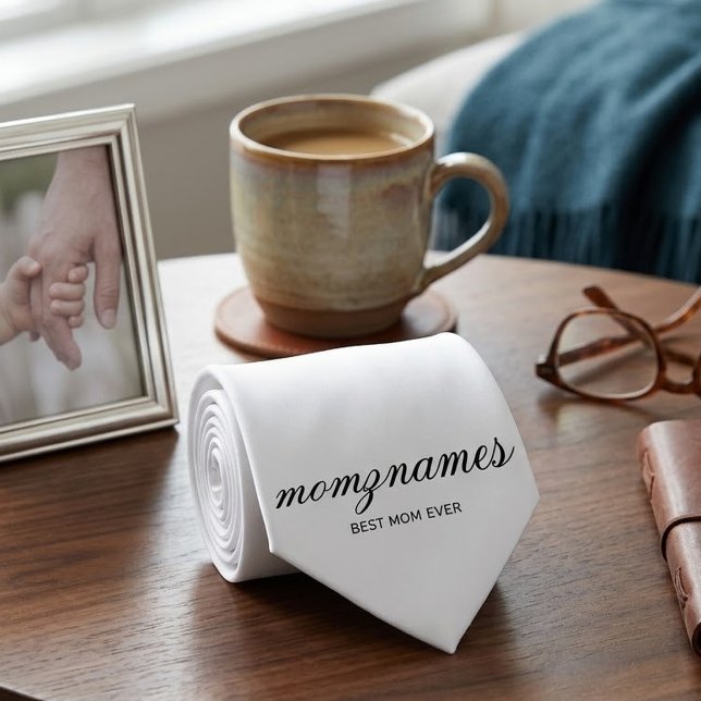 Personalized Best Mom Ever Calligraphy Name Tie (Creator Uploaded)