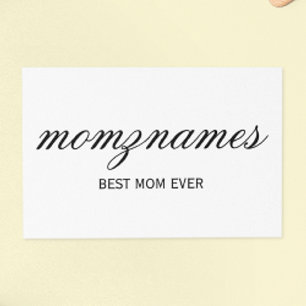 Personalized Best Mom Ever Calligraphy Name Tissue Paper