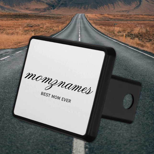 Personalized Best Mom Ever Calligraphy Name Trailer Hitch Cover (Creator Uploaded)