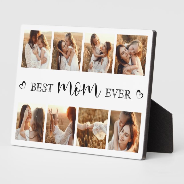 Personalized Best Mom Ever Family Photo Collage Plaque (Side)