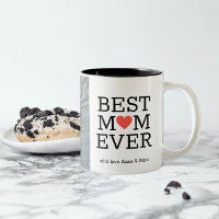 Personalized Best Mom Ever Heart Photo Coffee Mug