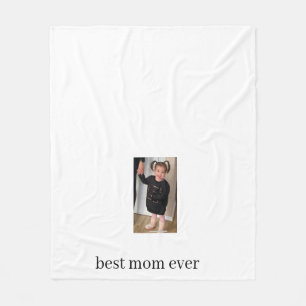 Personalized "Best Mom Ever" Mother's Day Photo Fleece Blanket