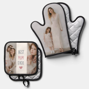 Personalized Best Mom Ever Oven Mitt & Pot Holder Set