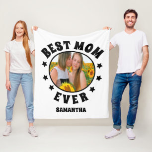Personalized Best Mom Ever Photo Mother's Day  Fleece Blanket