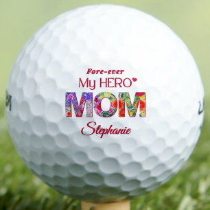 Personalized Best Mom Gift – Floral Mothers Day Golf Balls