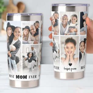 Personalized Best Mom Photo Collage Mother Insulated Tumbler