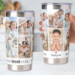 Personalized Best Mom Photo Collage Mother Insulated Tumbler