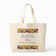 Personalized Best Mom Two-Sided Floral Tote Bag