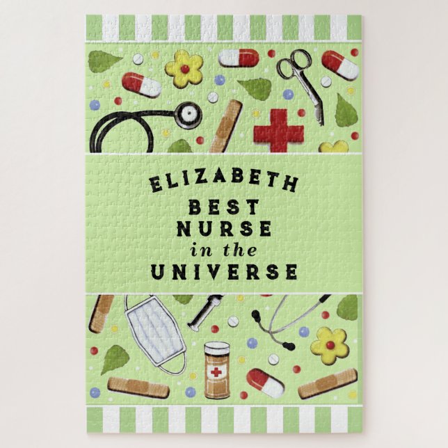 Personalized Best Nurse Jigsaw Puzzle (Vertical)