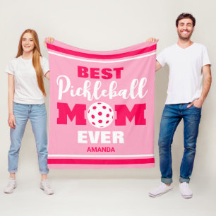 Personalized Best Pickleball Mom Ever Mother's Day Fleece Blanket