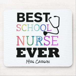Personalized Best School Nurse Ever Colourful Desk Mouse Pad