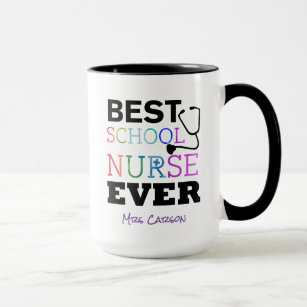 Personalized Best School Nurse Ever Colourful Mug