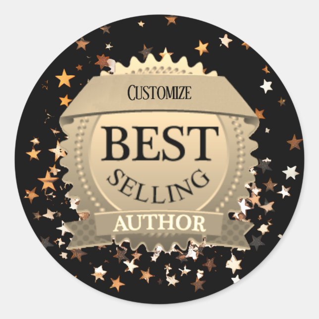 Personalized Best Selling Author  Classic Round Sticker (Front)