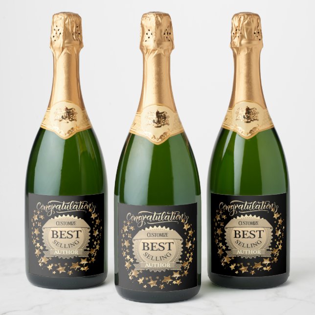Personalized Best Selling Author   Sparkling Wine Label (Bottles)