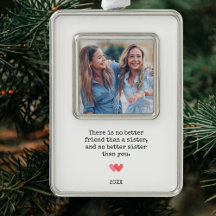 Personalized Best Sister Photo Christmas