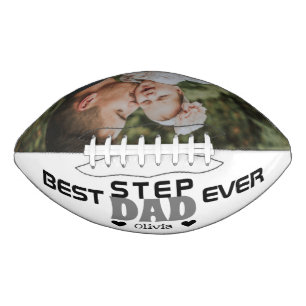 Personalized Best Step Dad Ever Custom Photo Football