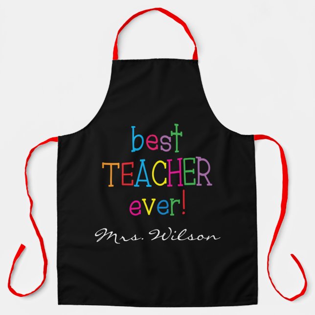Personalized Best Teacher Ever Apron (Front)