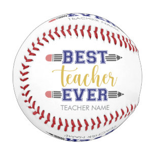 Personalized Best Teacher Ever - Customized Gift Baseball