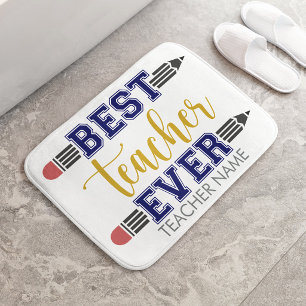 Personalized Best Teacher Ever - Customized Gift Bath Mat
