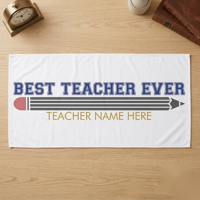 Personalized Best Teacher Ever - Customized Gift Bath Towel (Creator Uploaded)