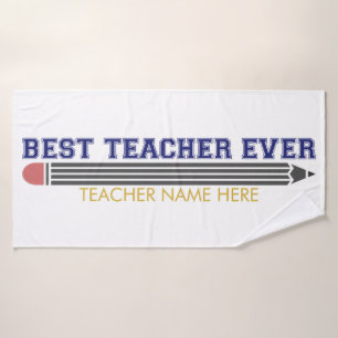 Personalized Best Teacher Ever - Customized Gift Bath Towel