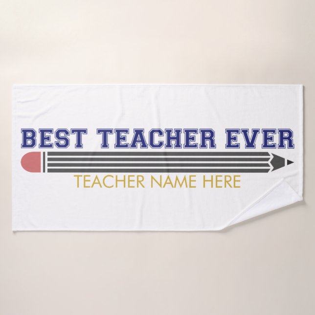 Personalized Best Teacher Ever - Customized Gift Bath Towel (Bath Towel)