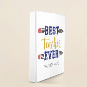 Personalized Best Teacher Ever - Customized Gift Binder