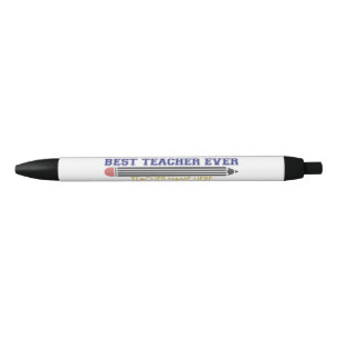 Personalized Best Teacher Ever - Customized Gift Black Ink Pen