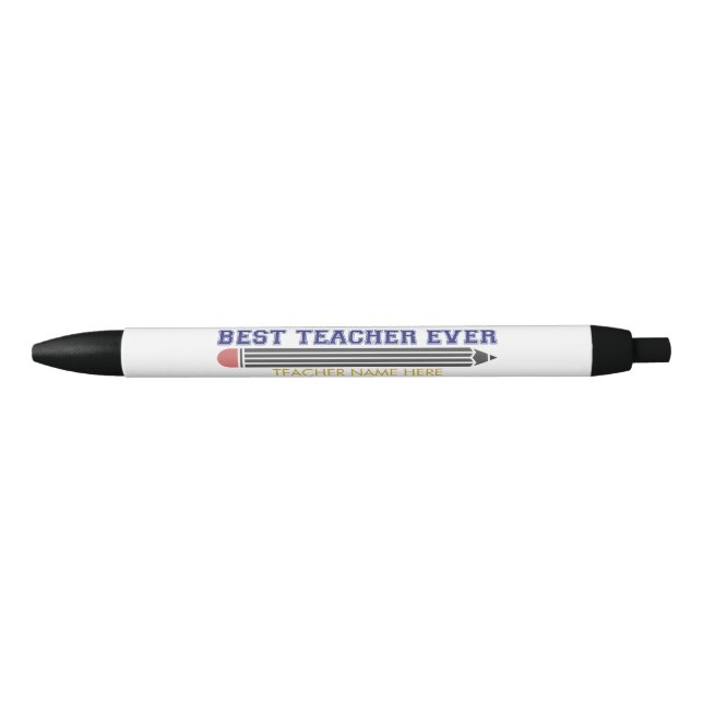 Personalized Best Teacher Ever - Customized Gift Black Ink Pen (Front)