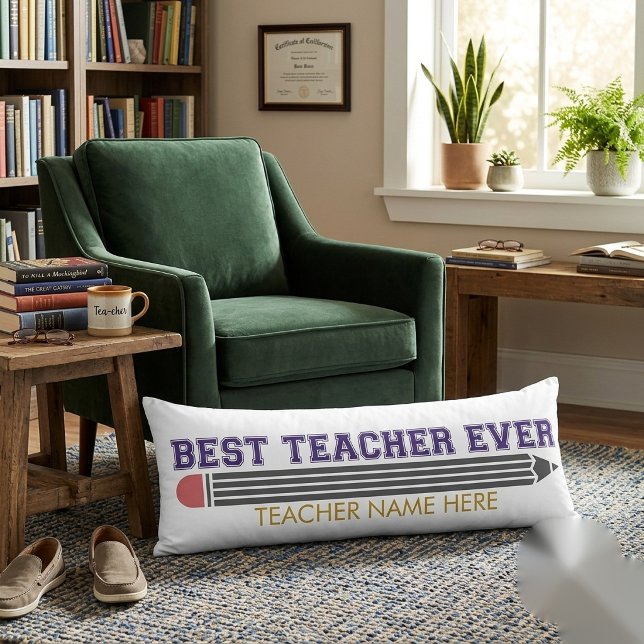 Personalized Best Teacher Ever - Customized Gift Body Pillow (Creator Uploaded)