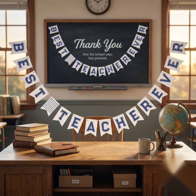 Personalized Best Teacher Ever - Customized Gift Bunting Flags (Creator Uploaded)