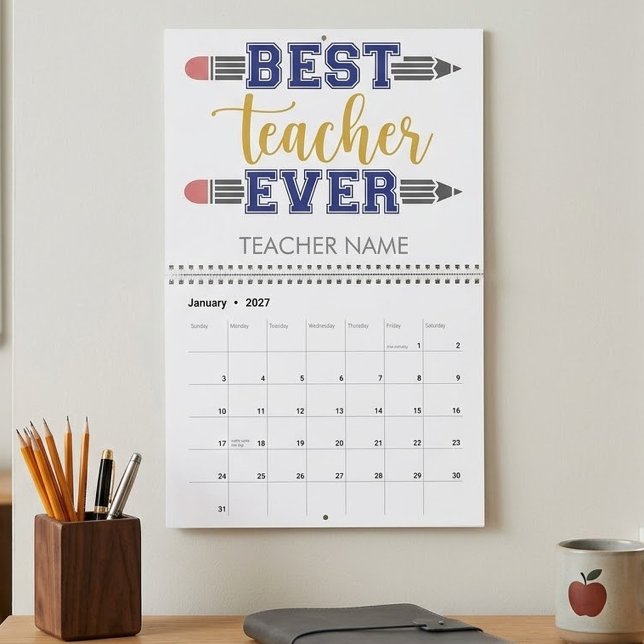 Personalized Best Teacher Ever - Customized Gift Calendar (Creator Uploaded)