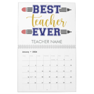 Personalized Best Teacher Ever - Customized Gift Calendar