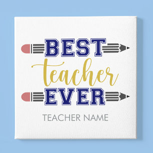 Personalized Best Teacher Ever - Customized Gift Canvas Print