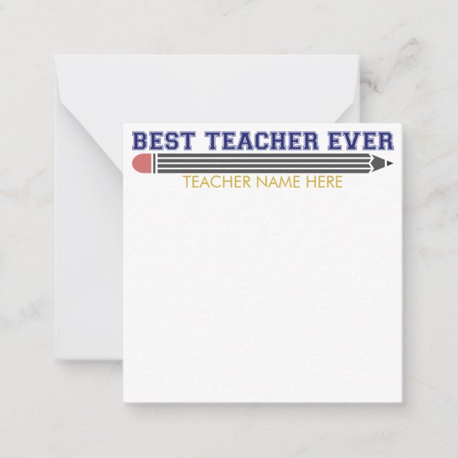 Personalized Best Teacher Ever - Customized Gift Card (Front)