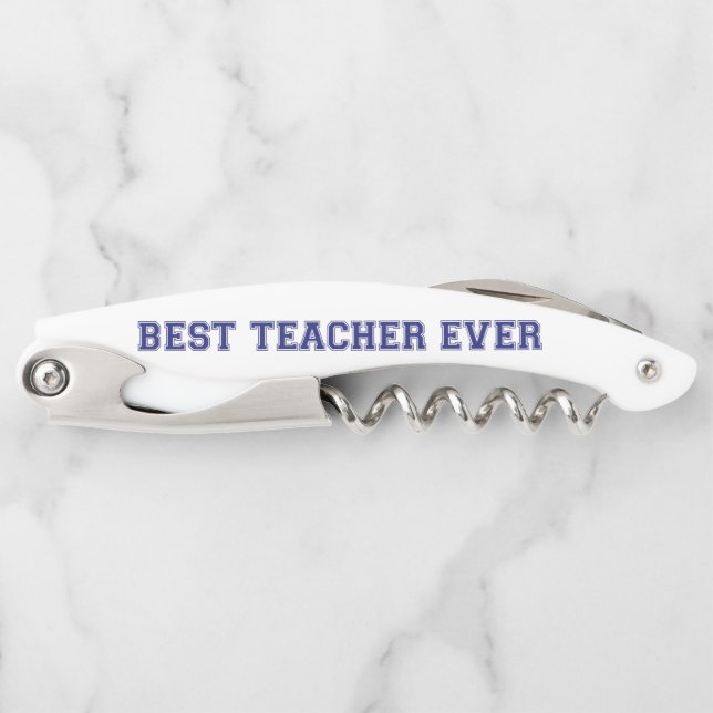 Personalized Best Teacher Ever - Customized Gift Corkscrew (Front)