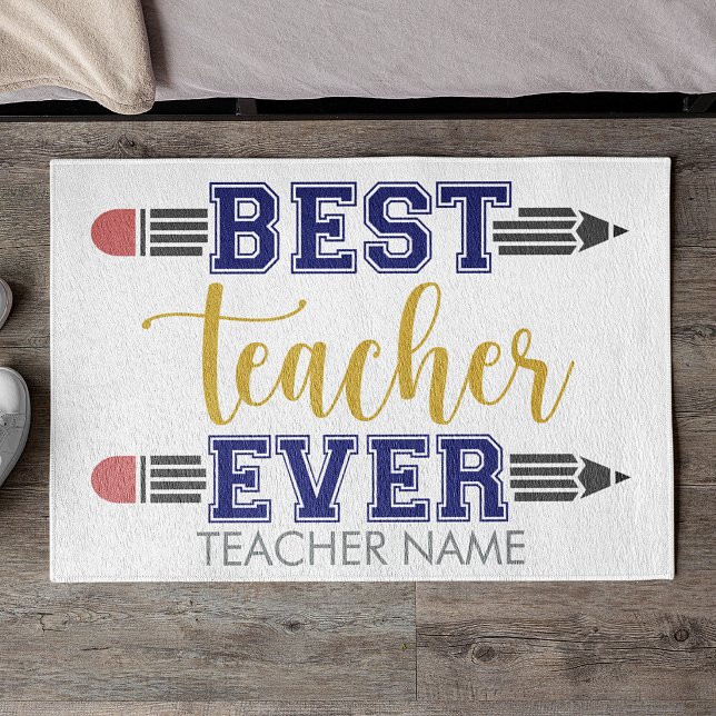 Personalized Best Teacher Ever - Customized Gift Doormat (Creator Uploaded)