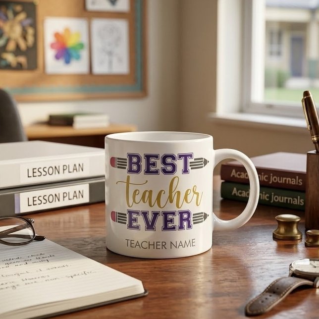 Personalized Best Teacher Ever - Customized Gift Espresso Cup (Creator Uploaded)