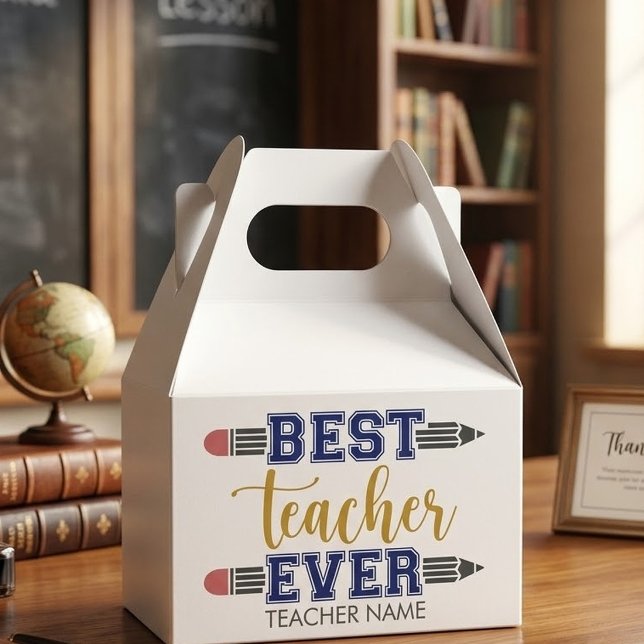 Personalized Best Teacher Ever - Customized Gift Favor Box (Creator Uploaded)