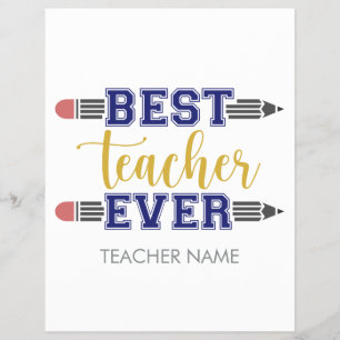 Personalized Best Teacher Ever - Customized Gift Flyer