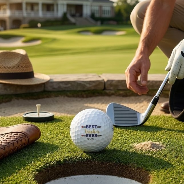 Personalized Best Teacher Ever - Customized Gift Golf Balls (Creator Uploaded)